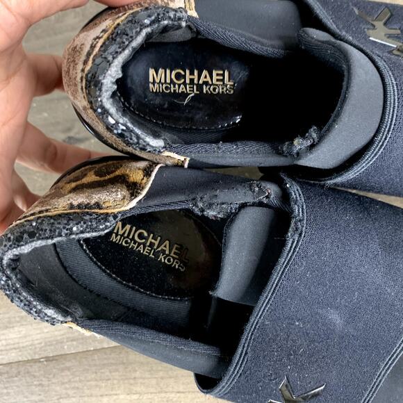 Womens Michael Kors MK Animal Print Wedge Slip On Sneakers 6.5 M - Picture 12 of 16